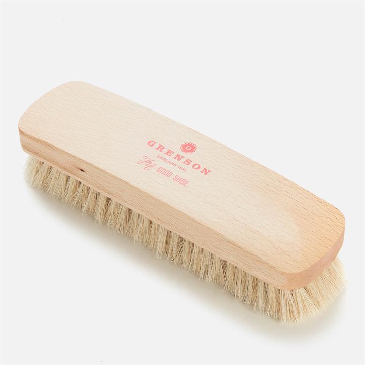 Grenson Large Beachwood Horsehair Brush - Beige