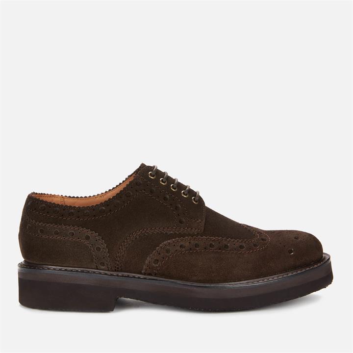 Grenson Men's Archie Suede Brogues - Peat - UK 11