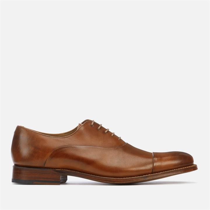 Grenson Men's Bert Hand Painted Leather Toe Cap Oxford Shoes - Tan - UK 10