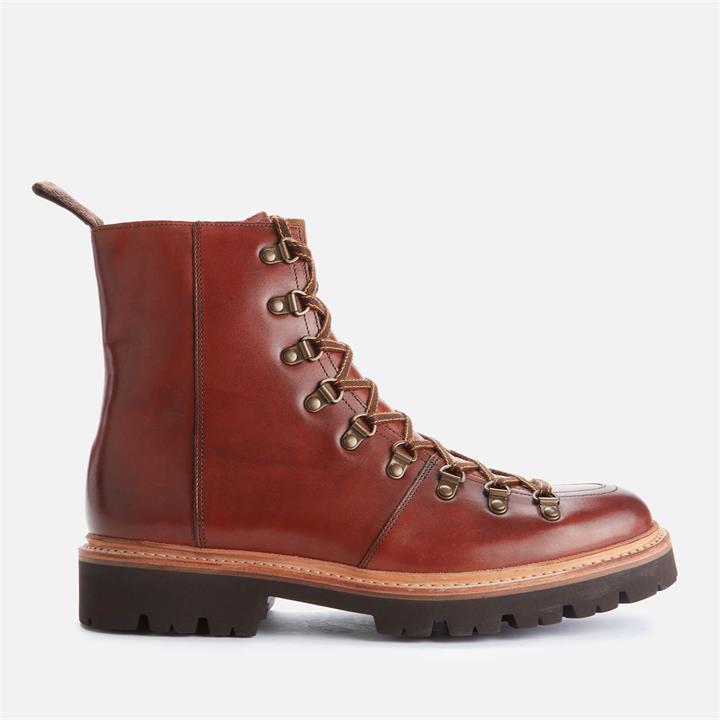 Grenson Men's Brady Handpainted Leather Hiking Style Boots - Tan - UK  11