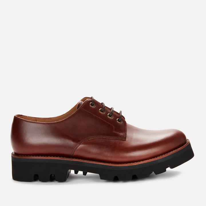 Grenson Men's Landon Leather Derby Shoes - Chestnut - UK 11
