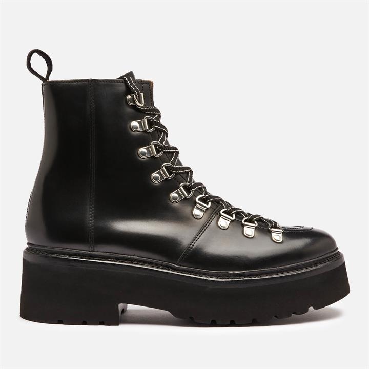 Grenson Women's Nanette Chunky Leather Hiking Style Boots - Black - UK 3