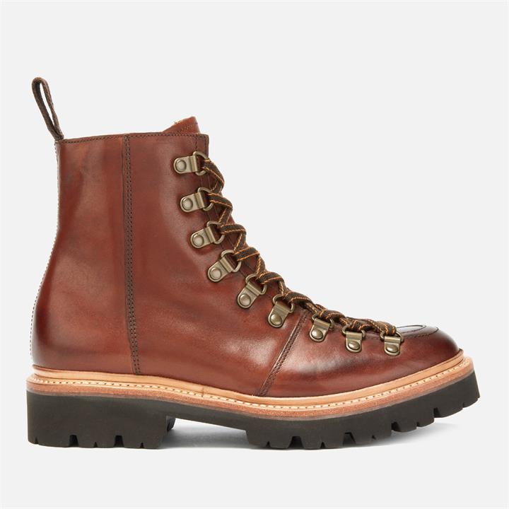 Grenson Women's Nanette Hand Painted Leather Hiking Style Boots - Tan - UK 6