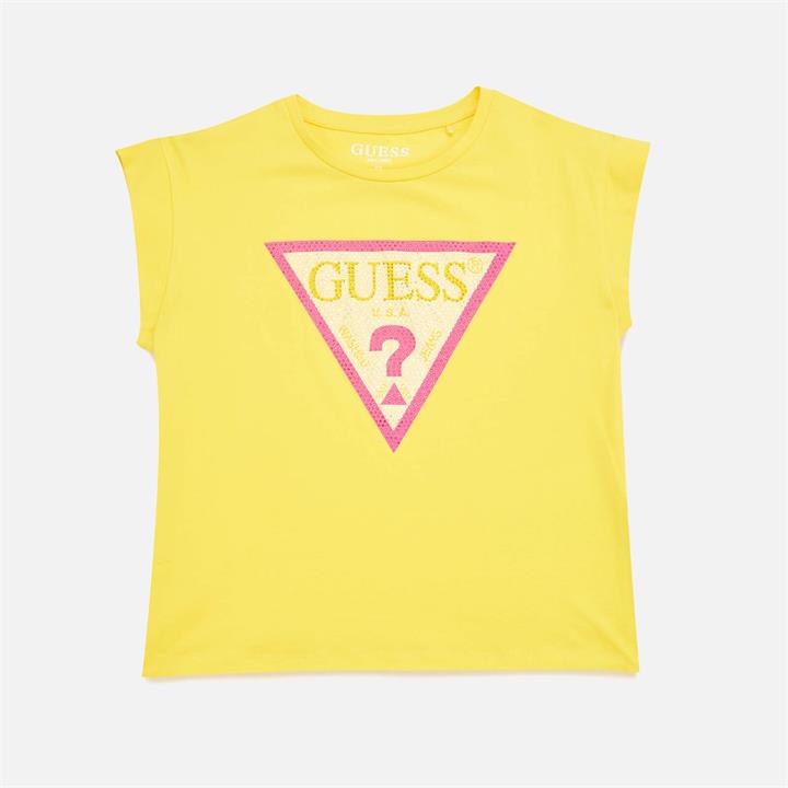 Guess Girls' Midi Short Sleeved T-Shirt - Summer Yellow - 10 Years