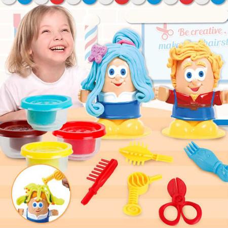 Hairdresser Play Dough Barber Colour Clay Dough and Molds Toys for 4years+