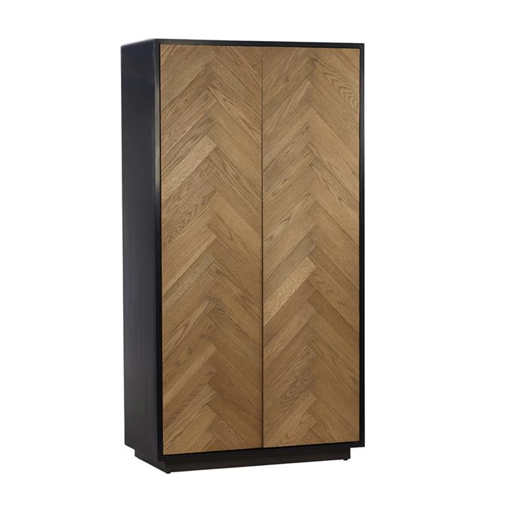 Halie Cabinet In Weather Oak/Black