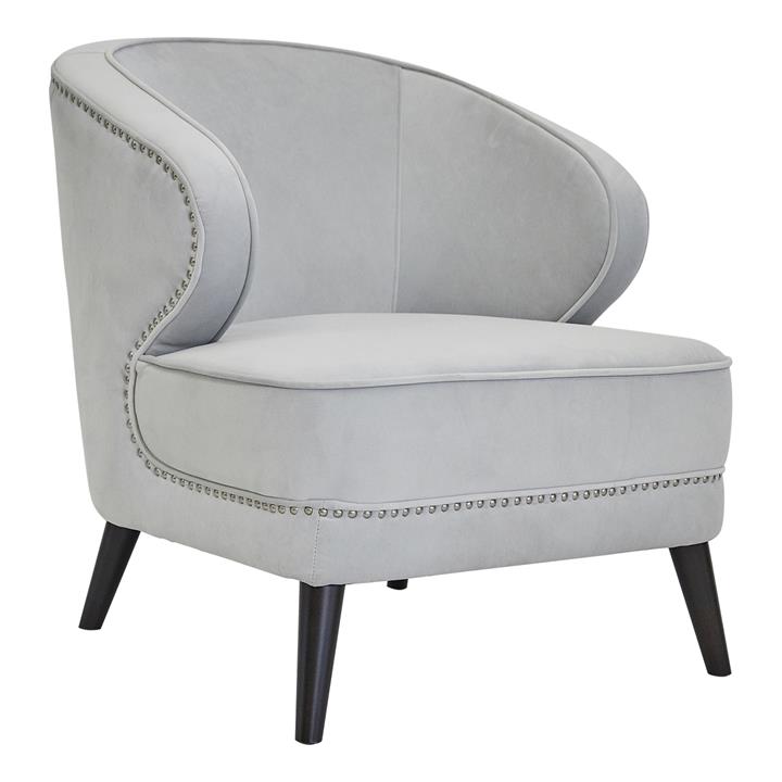 Hallie Occasional Chair - Silver Velvet