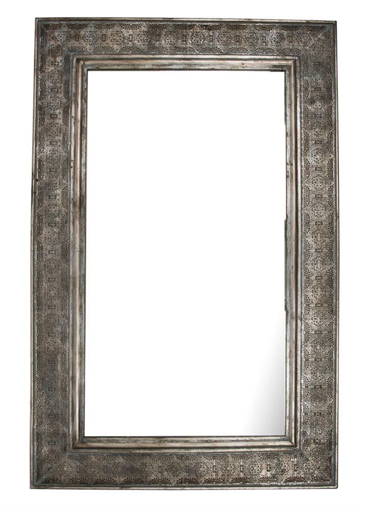 Hammered metal rectangular mirror