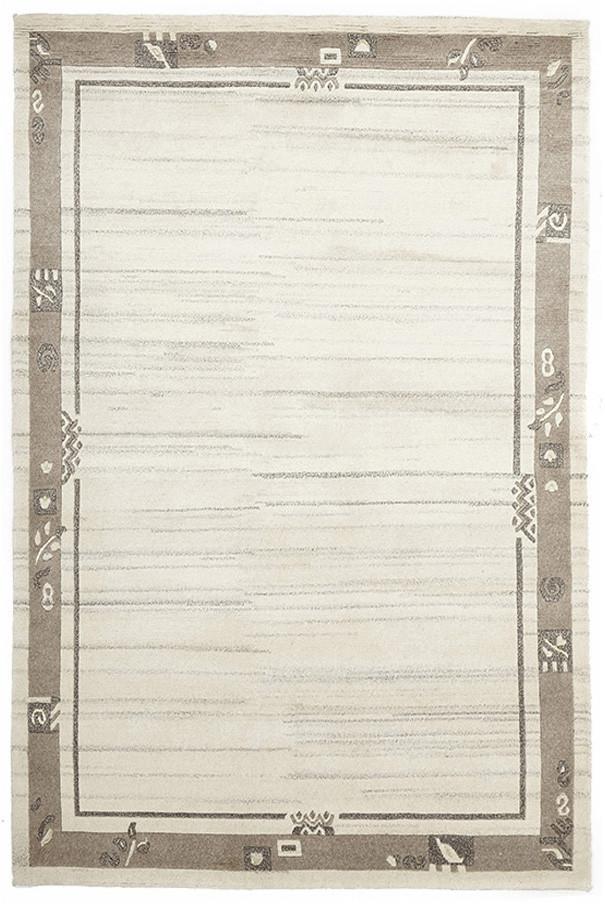 Hand Woven Woollen Rug, Ivory and Stone 225x155cm