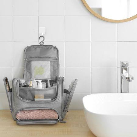 Hanging Travel Waterproof Toiletry Bag Cosmetic Make up Organizer  Col. Grey