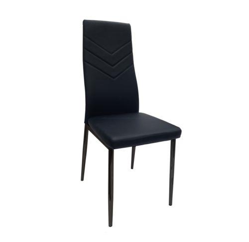 Harley Dining Chair in Black PU Fabric - Set of 6