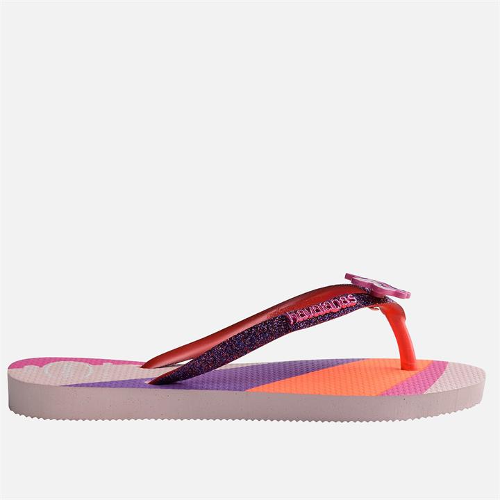 Havaianas Girls' Slim Glitter II Flip Flops - Candy Pink - UK 2-3 Kids