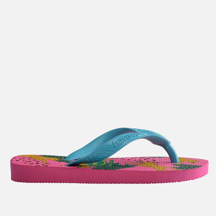 Havaianas Girls' Top Fashion Flip Flops - Pink Flux - UK 2-3 Kids