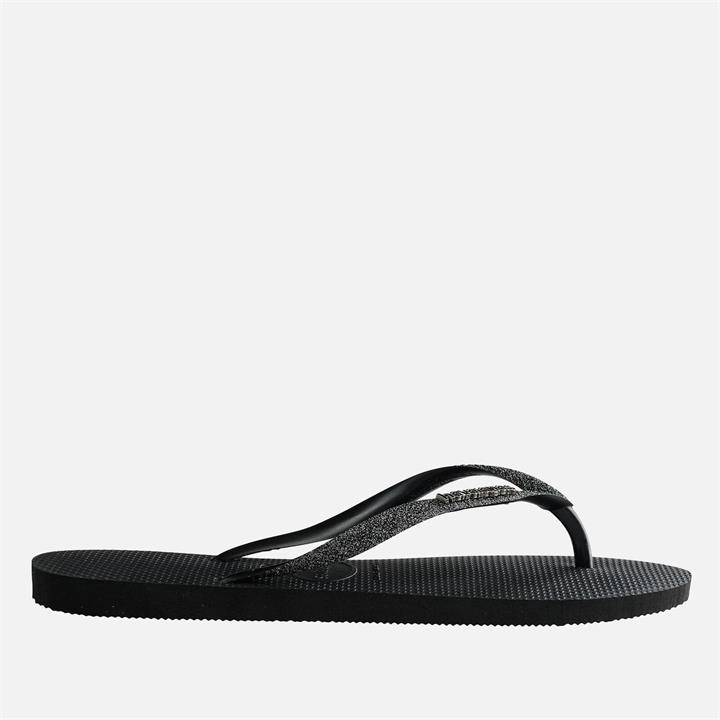 Havaianas Kids' Slim Glitter II Flip Flops - Black - UK 12-13 Kids