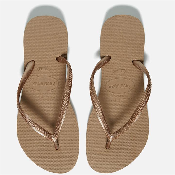 Havaianas Women's Slim Flip Flops - Rose Gold - UK 3/4