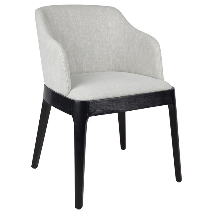 Hayes Black Dining Chair - Natural Linen