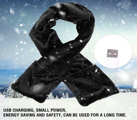 Heated Scarf USB Heat Shawl Electric Warm Neck Wrap  Pockets