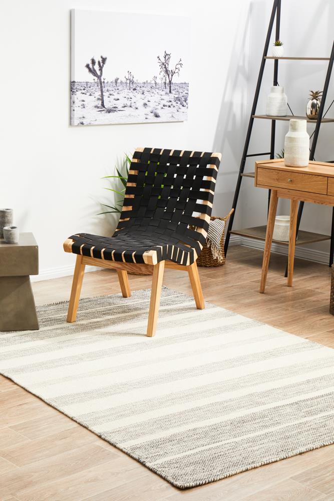 Helsinki Grey Flatweave Rug 225x155cm
