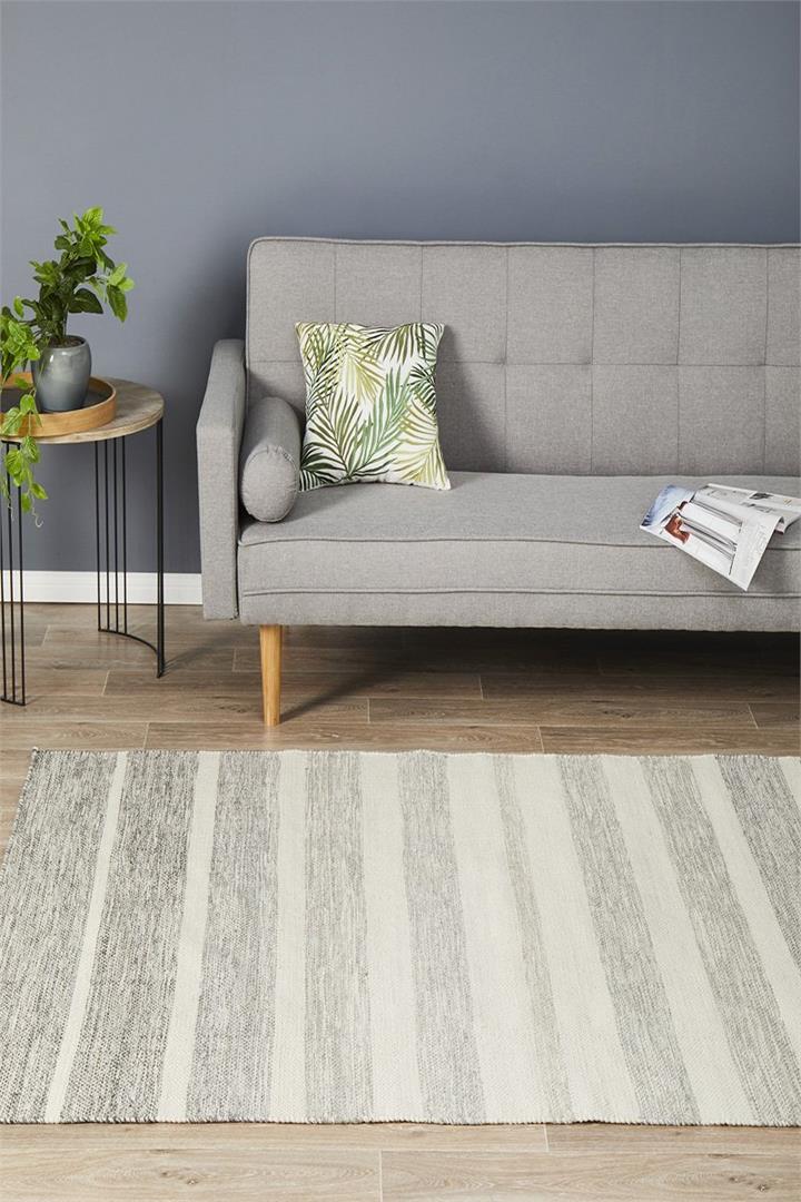 Helsinki Grey Flatweave Rug 280x190cm