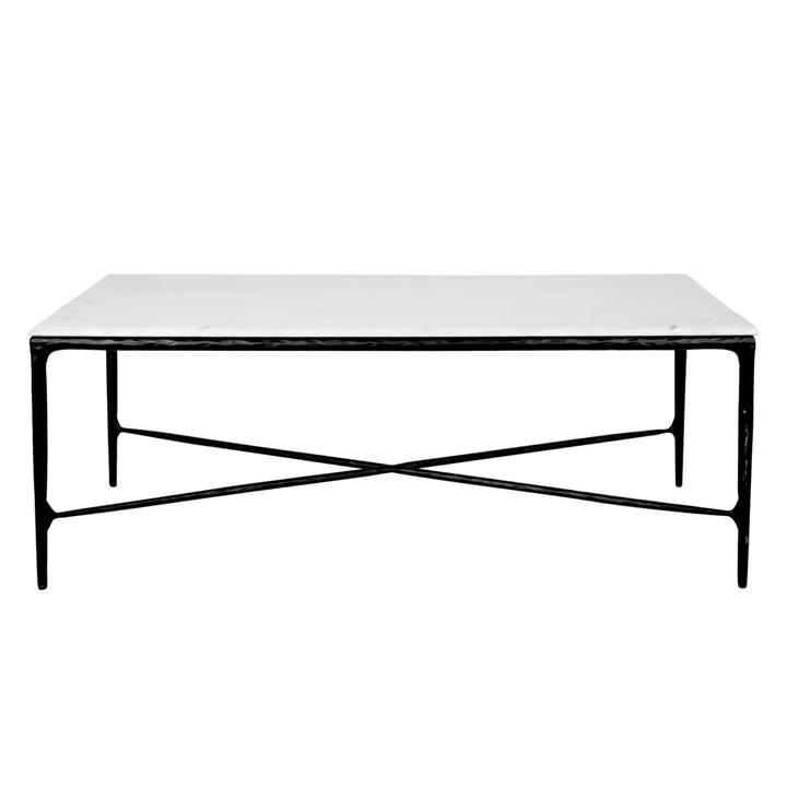 Heston Rectangle Marble Coffee Table - Black