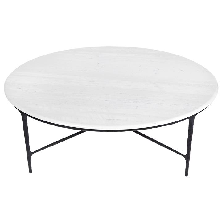 Heston Round Marble Coffee Table - Black