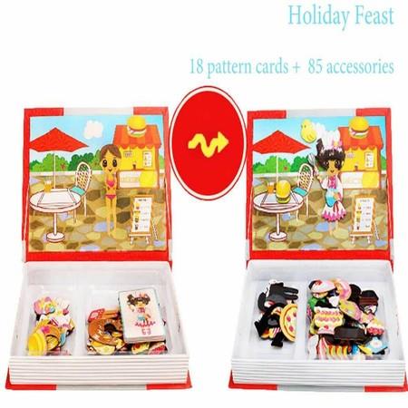 Holiday Festival Girls Magnetic Puzzles Book Series Educational Toys Gift for Kids Age3+
