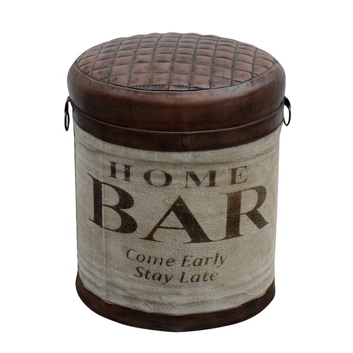 Home Bar Leather Ottoman