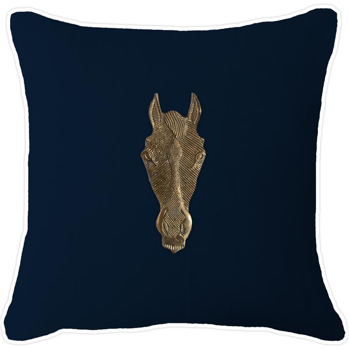 Horse Head Gold Navy w White Pipe