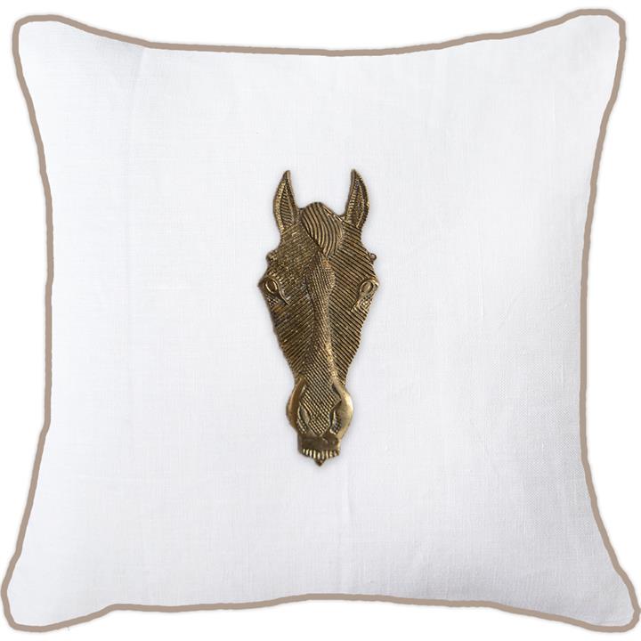 Horse Head Gold White w Natural Pipe