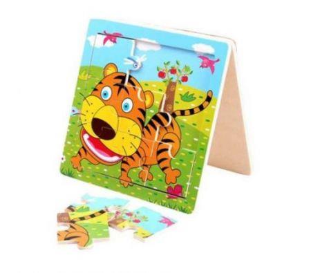 Hot Funny Tiger Puzzle Educational Developmental Children Baby Wooden Toy