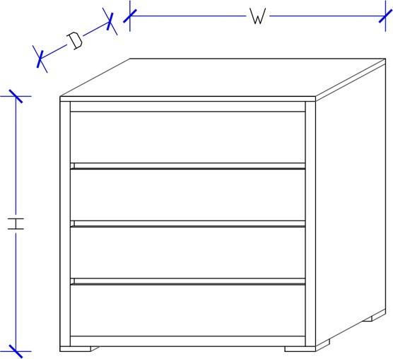 Hudson custom tall boy 4 drawers