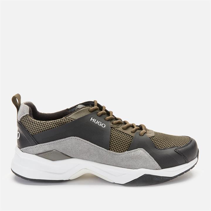 HUGO Men's Block Runn Chunky Trainers - Green - UK 9