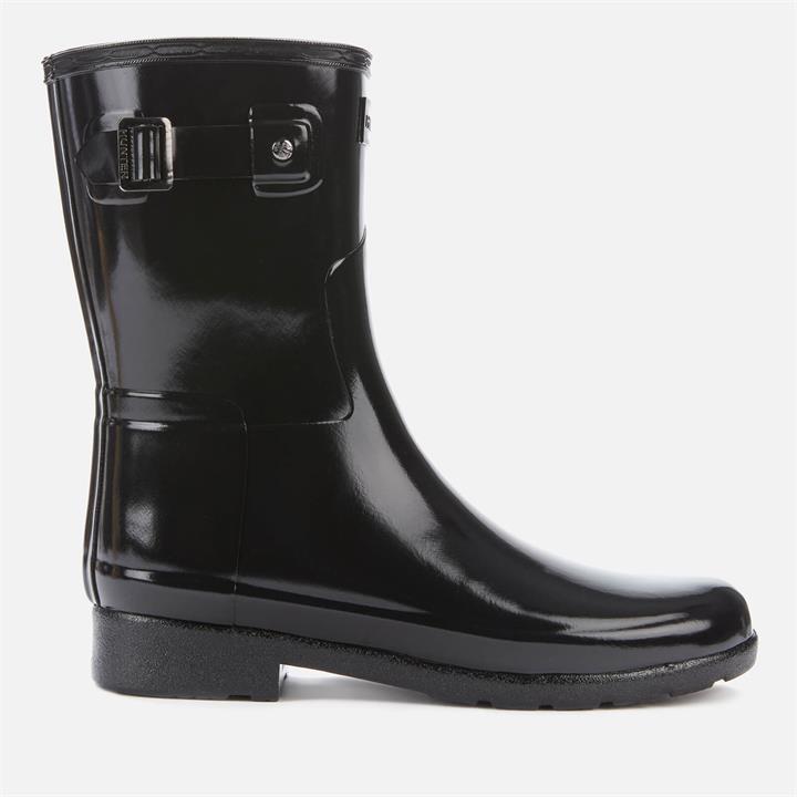Hunter Women's Original Refined Short Gloss Wellies - Black - UK 4