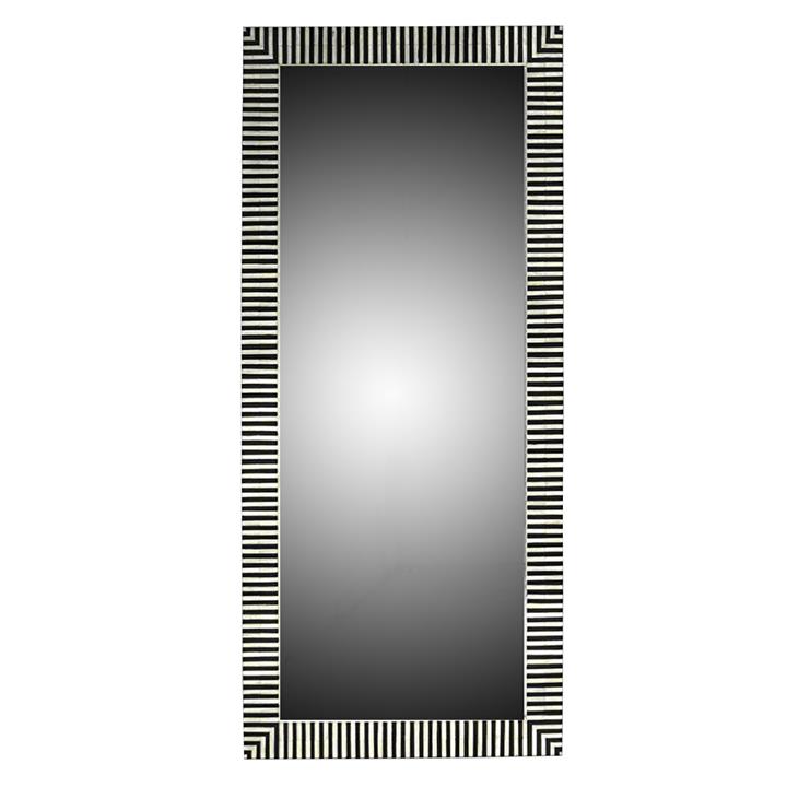 Indi Bone Inlay Floor Mirror - Black