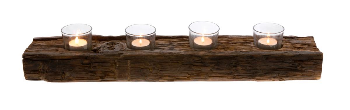 Indian Earth Recycled Wood Candle Holder