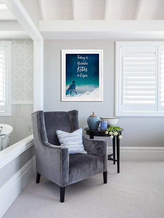 Indigo Superhero - Frame Black - With Mat - 68x84 - Portrait