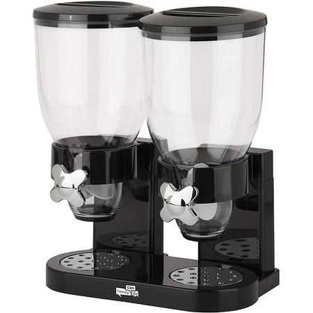 Indispensable Dry Food Dispenser, Dual Control, Black/Chrome