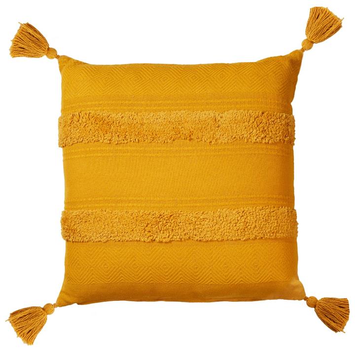 Indra Tassel Cushion - Mustard