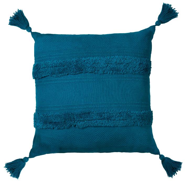 Indra Tassel Cushion - Teal