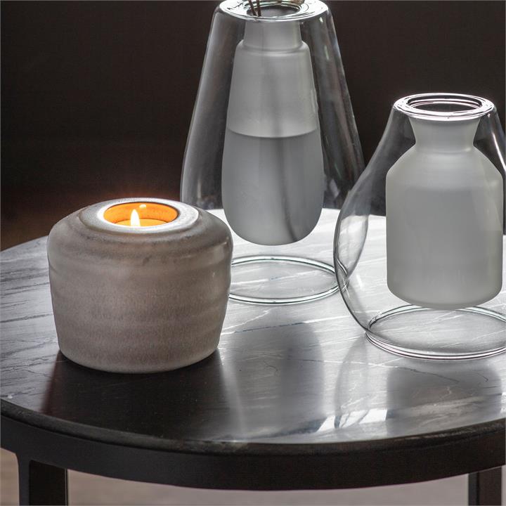 Indra Tealight Holder Grey