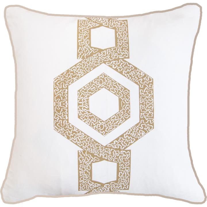 Inter Hexagon Scroll Sash White