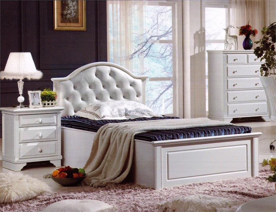 Iris white bed frame