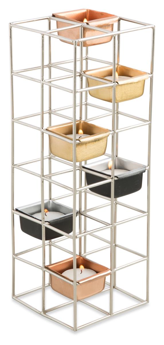 Iron Candle Holder in Nickel with 6 T-Lite Holder