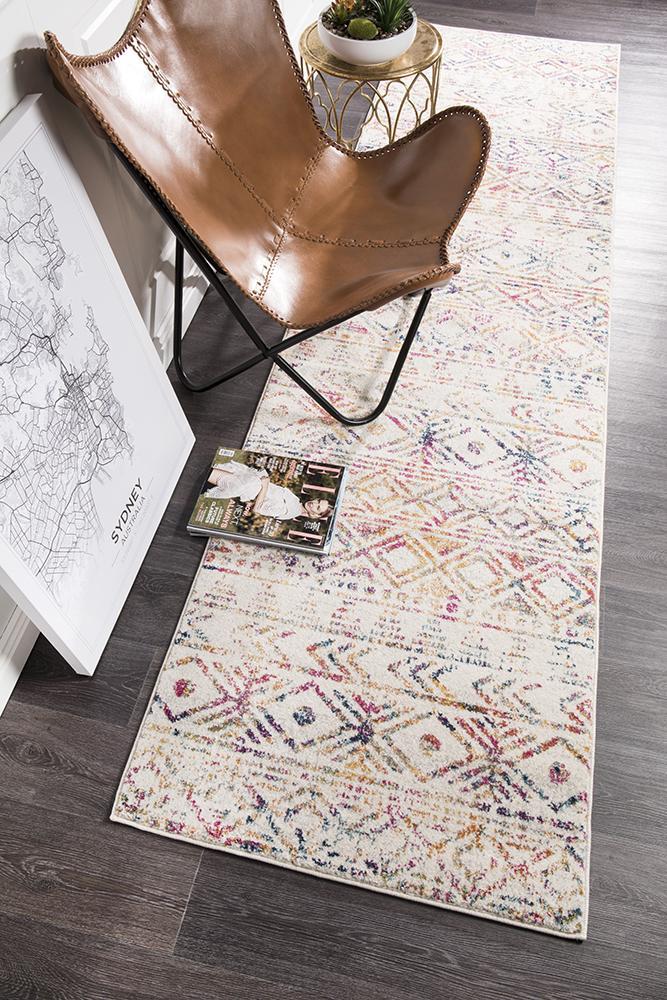 Ismail Multi Grey Rustic Runner Rug 300x80cm