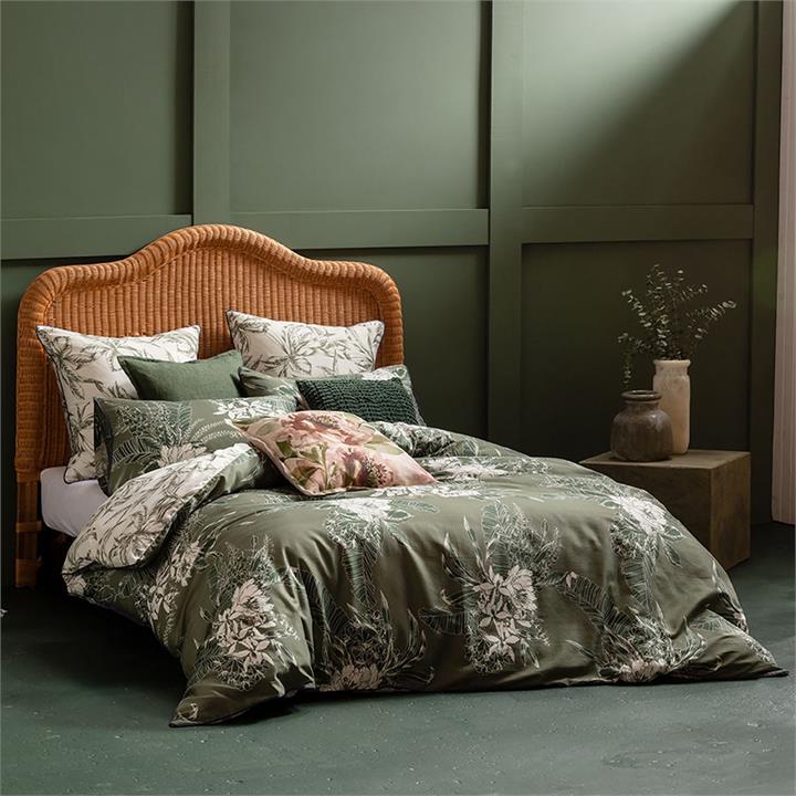 Ivy Quilt Cover Set Green - Double