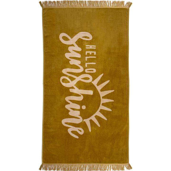 Jacquard Egyptian Cotton Beach Towel 86x160cm Hello Sunshine