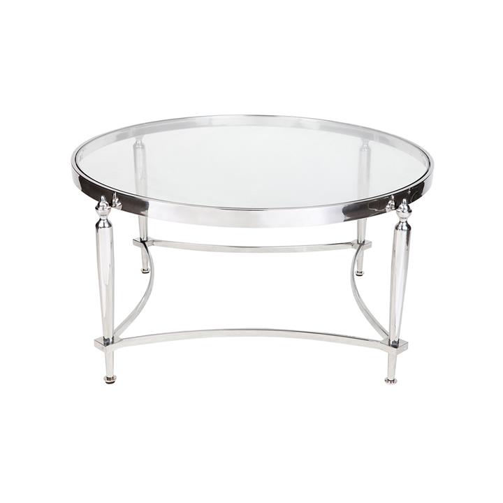 Jak Glass Coffee Table - Nickel