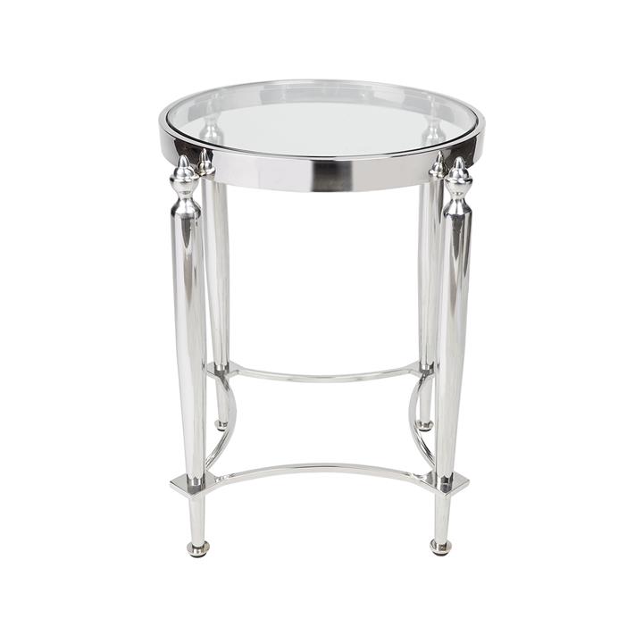 Jak Glass Side Table - Nickel