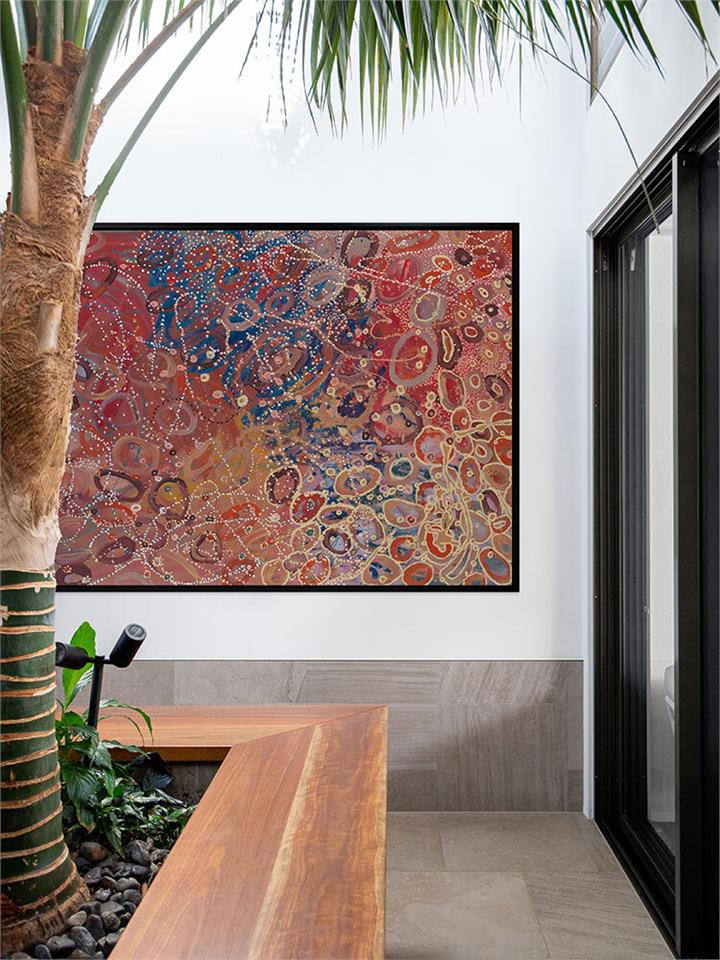 Janganpa Jukurrpa - Black Box Frame Canvas - 90x120 - Landscape