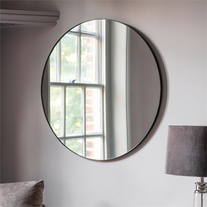 Jayce Round Mirror Black